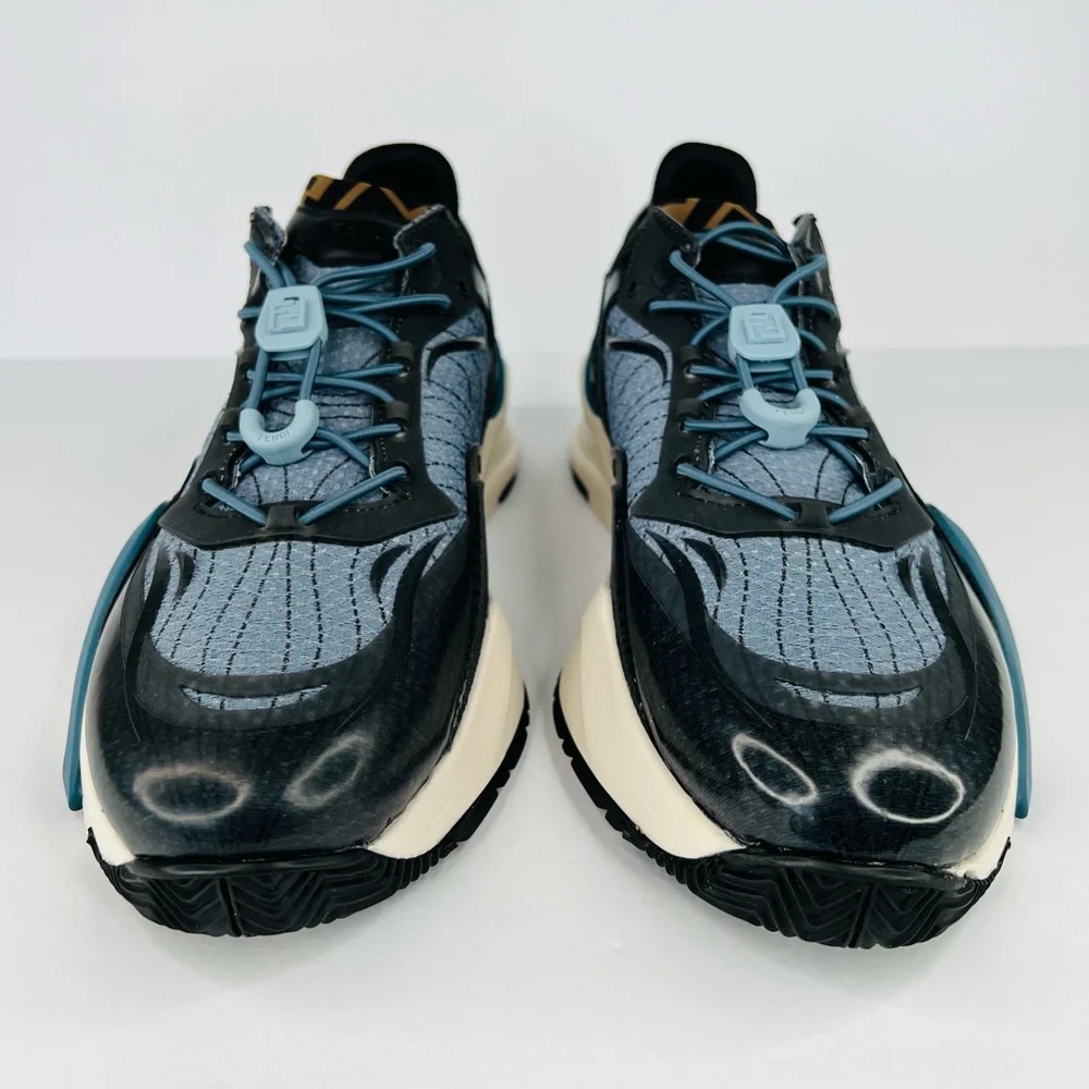 FENDI Flow FF Nylon Transparent Mix Media Logo Sneakers  UK 9 - US 10 - EU 43